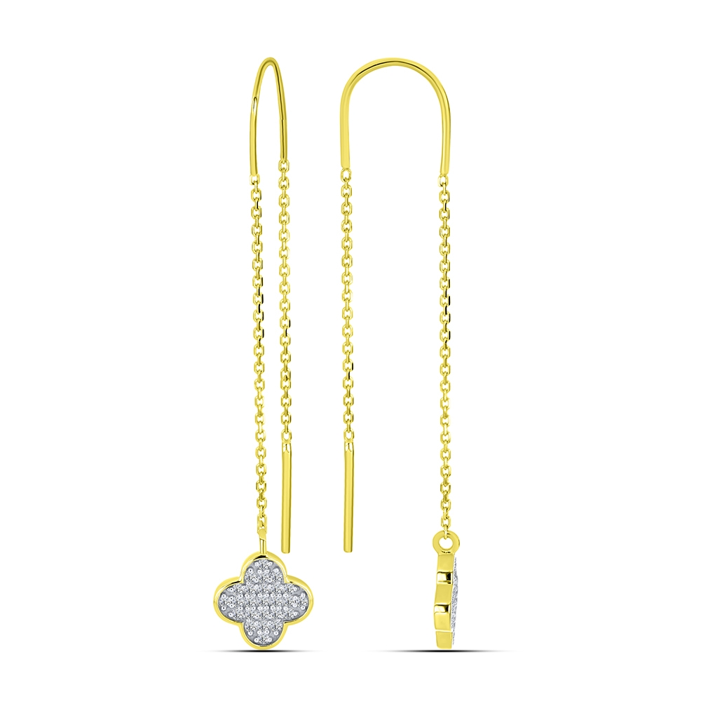 Cercei din aur galben cu pietre Cubic Zirconia Incolor