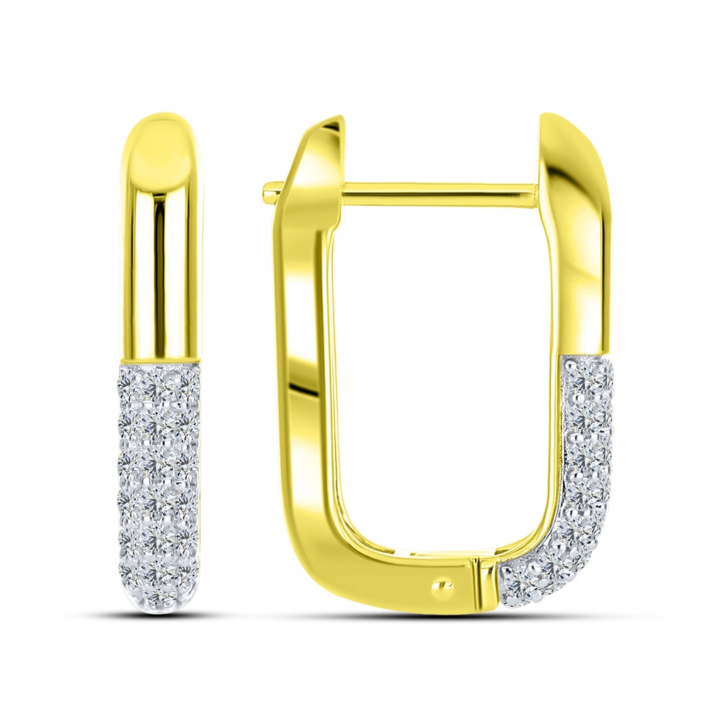 Cercei din aur galben cu pietre Cubic Zirconia Incolor
