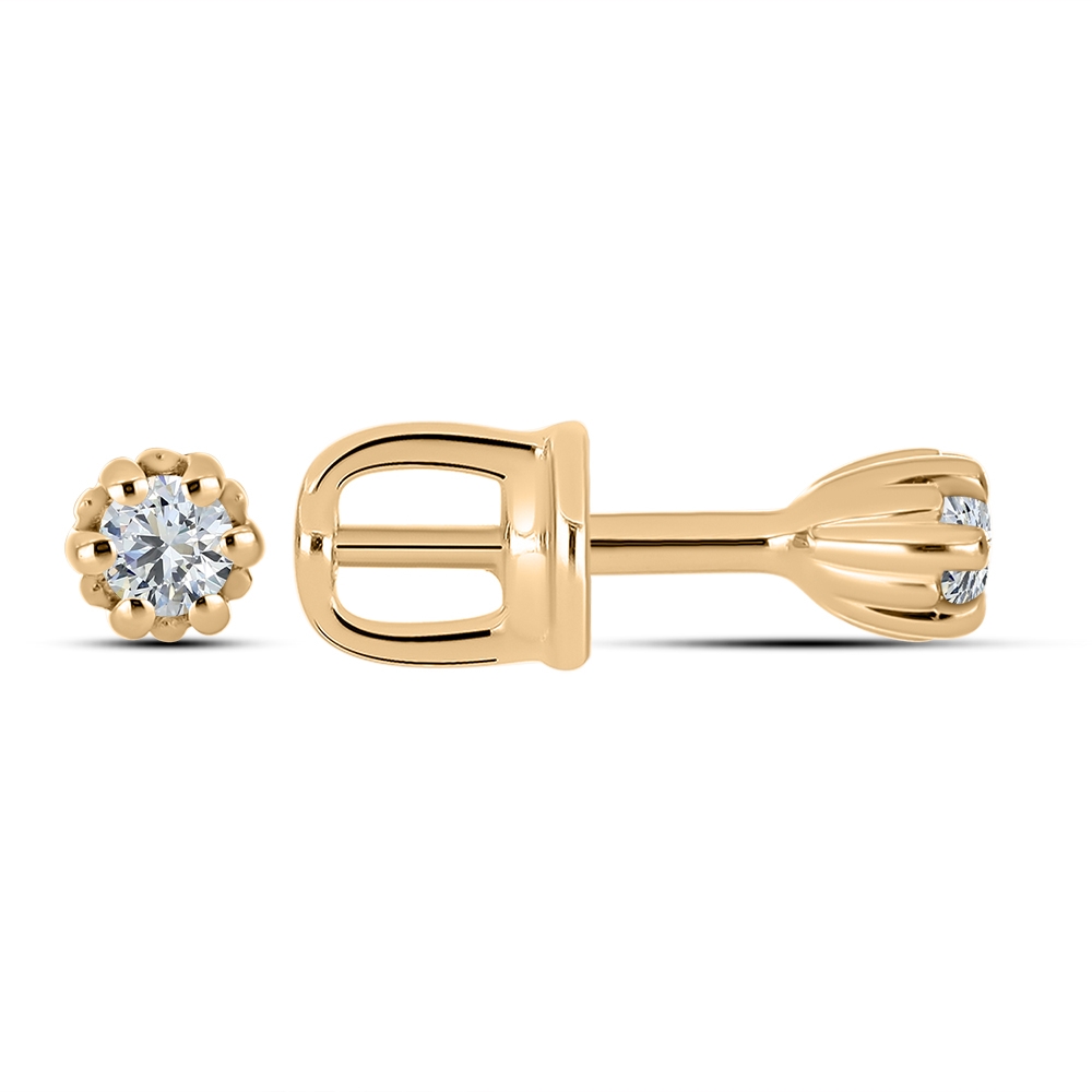 Cercei din aur roz cu pietre Cubic Zirconia Incolor