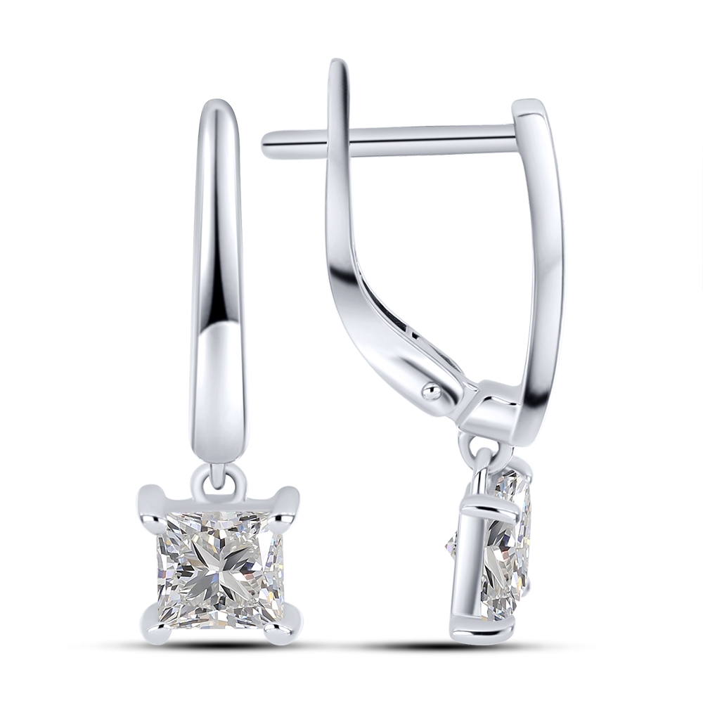 Cercei din aur galben cu pietre Cubic Zirconia Incolor