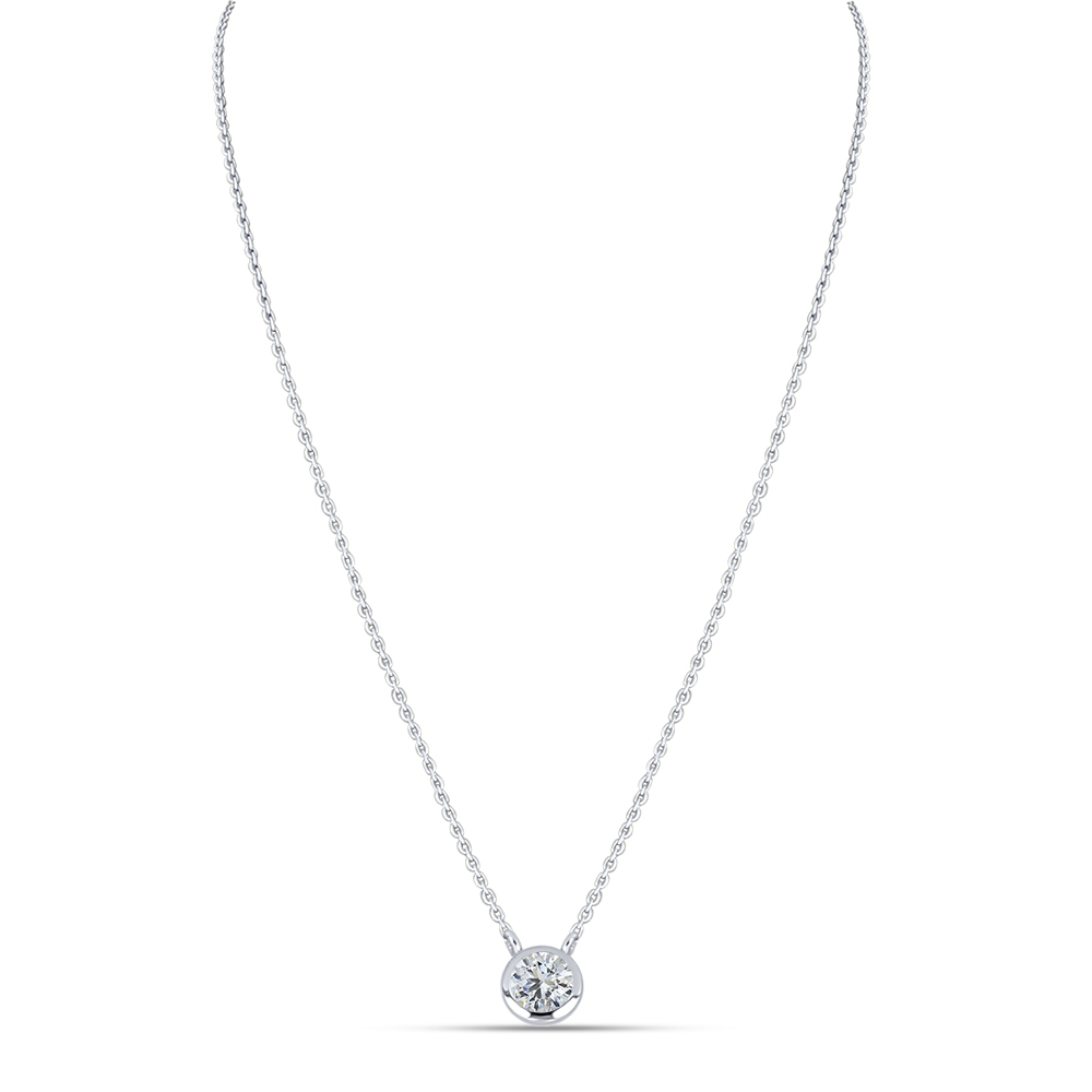 Colier din aur alb cu pietre Cubic Zirconia Incolor