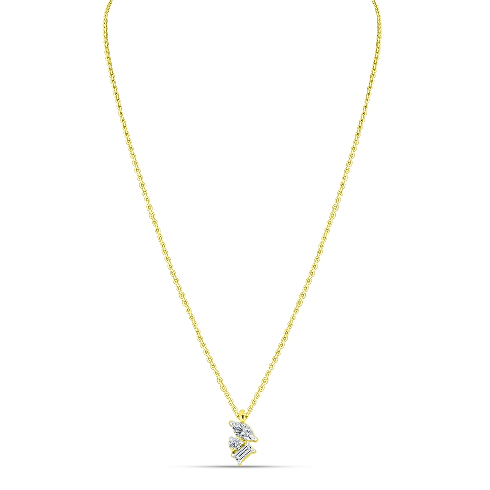 Colier din aur galben cu pietre Cubic Zirconia Incolor