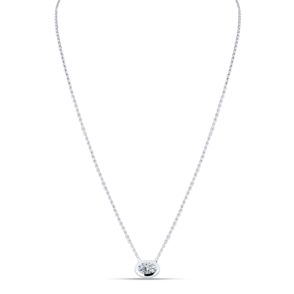 Colier din aur alb cu pietre Cubic Zirconia Incolor