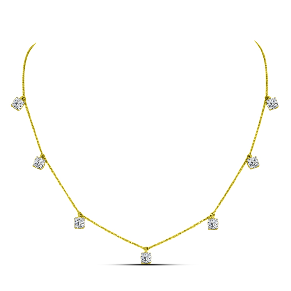 Colier din aur galben cu pietre Cubic Zirconia Incolor