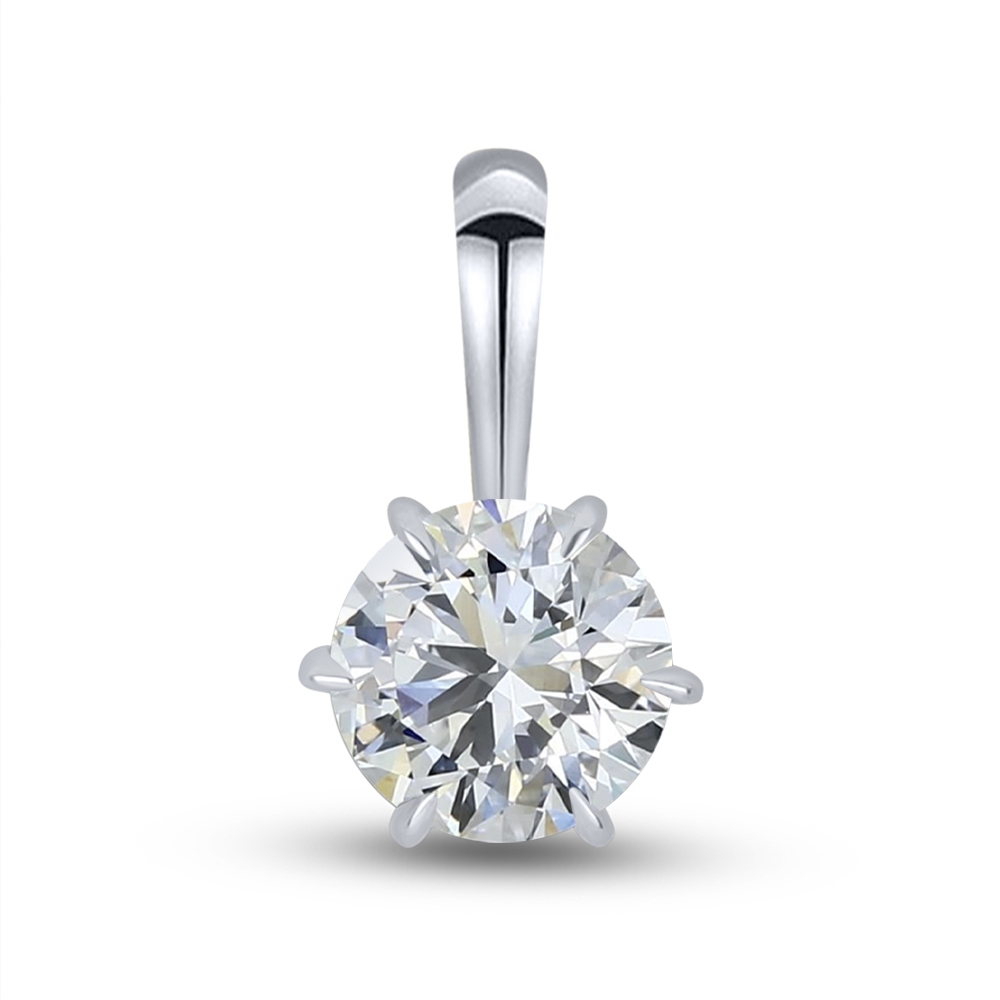 Pandantiv din aur alb cu pietre Cubic Zirconia Incolor