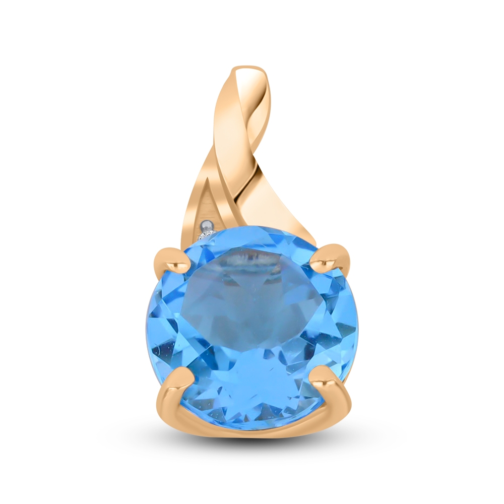 Pandantiv din aur roz cu pietre Cubic Zirconia Incolor, Topaz Swiss