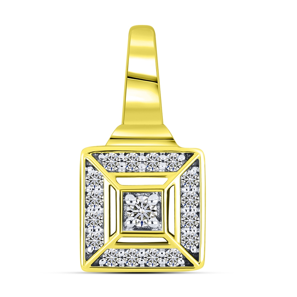 Pandantiv din aur alb cu pietre Diamant