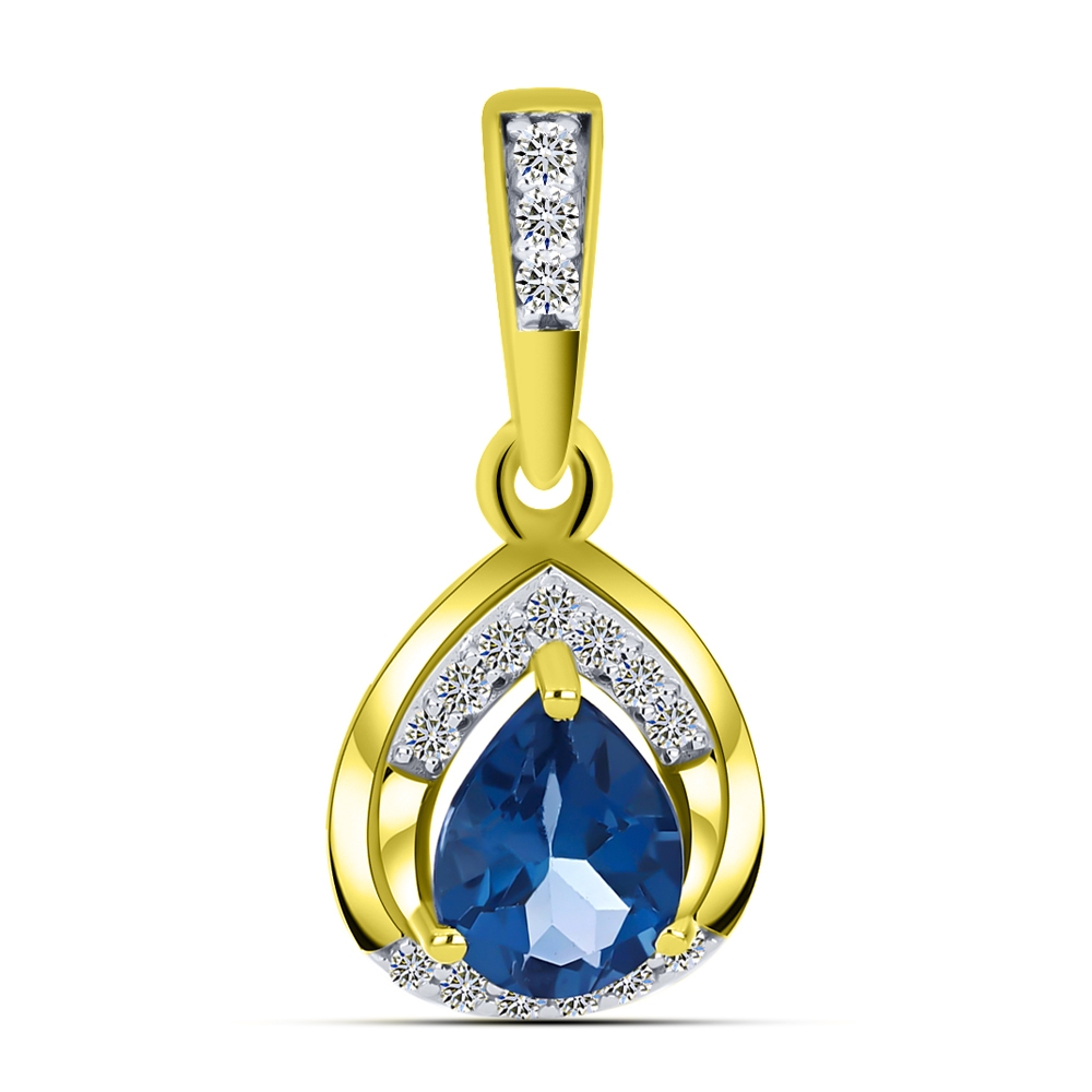 Pandantiv din aur galben cu pietre Diamant, Topaz London