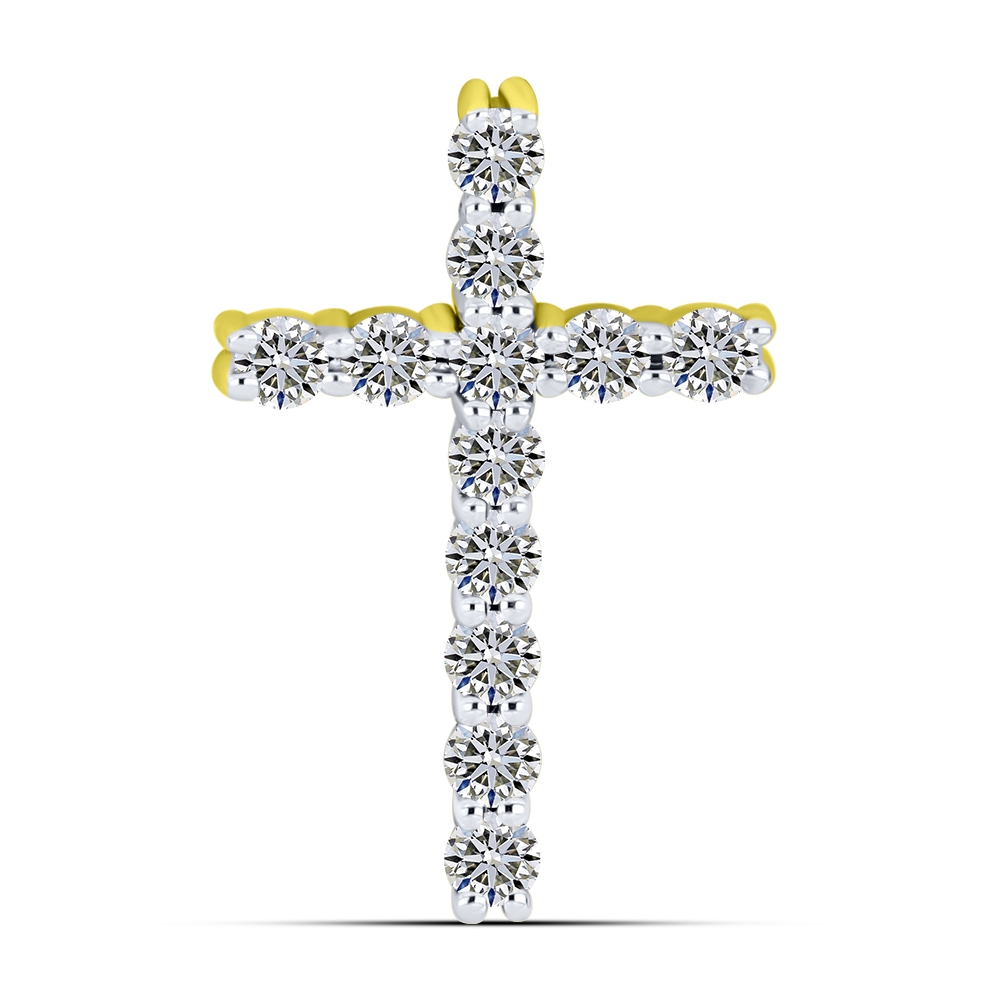 Cruce din aur galben cu pietre Diamant