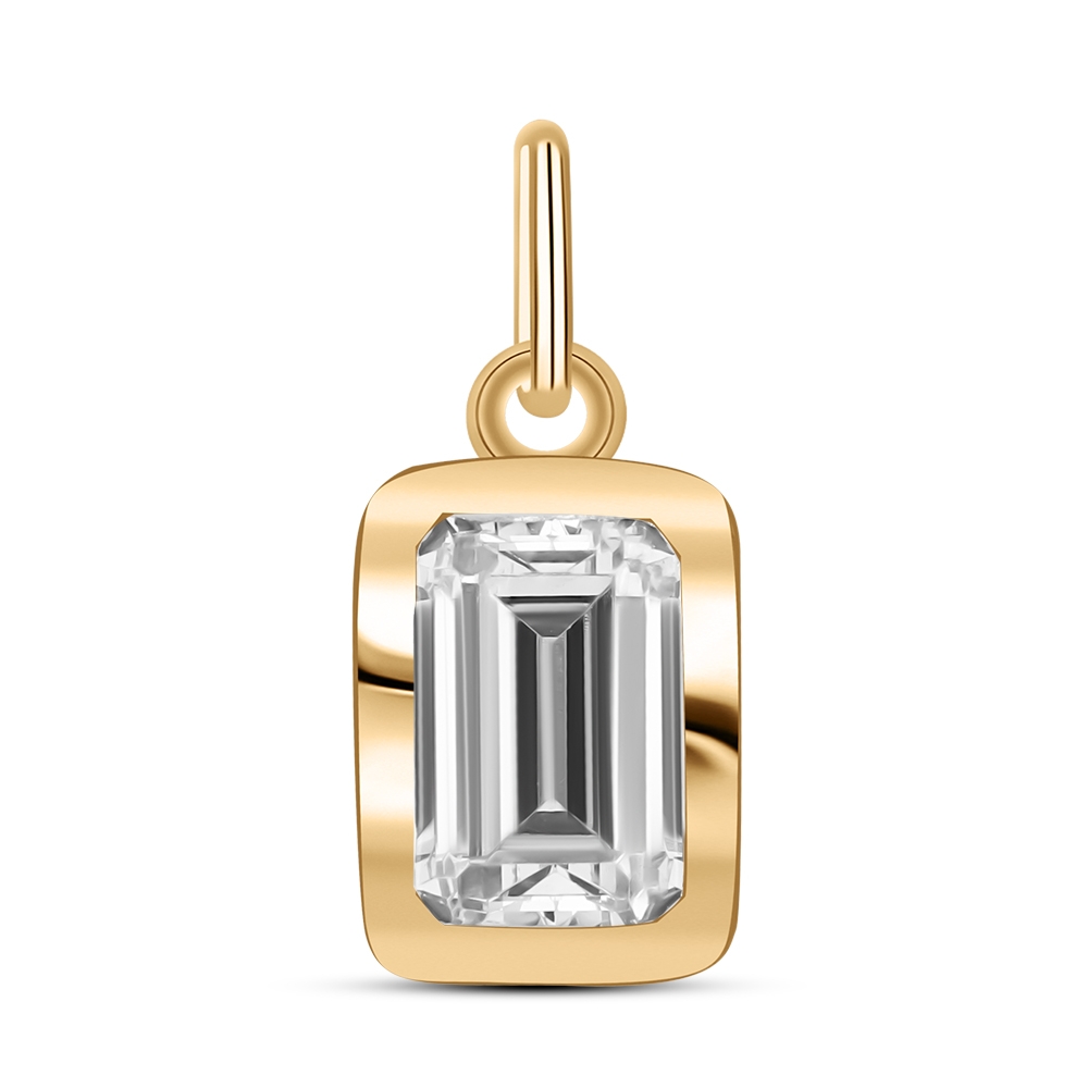 Pandantiv din aur roz cu pietre Cubic Zirconia Incolor
