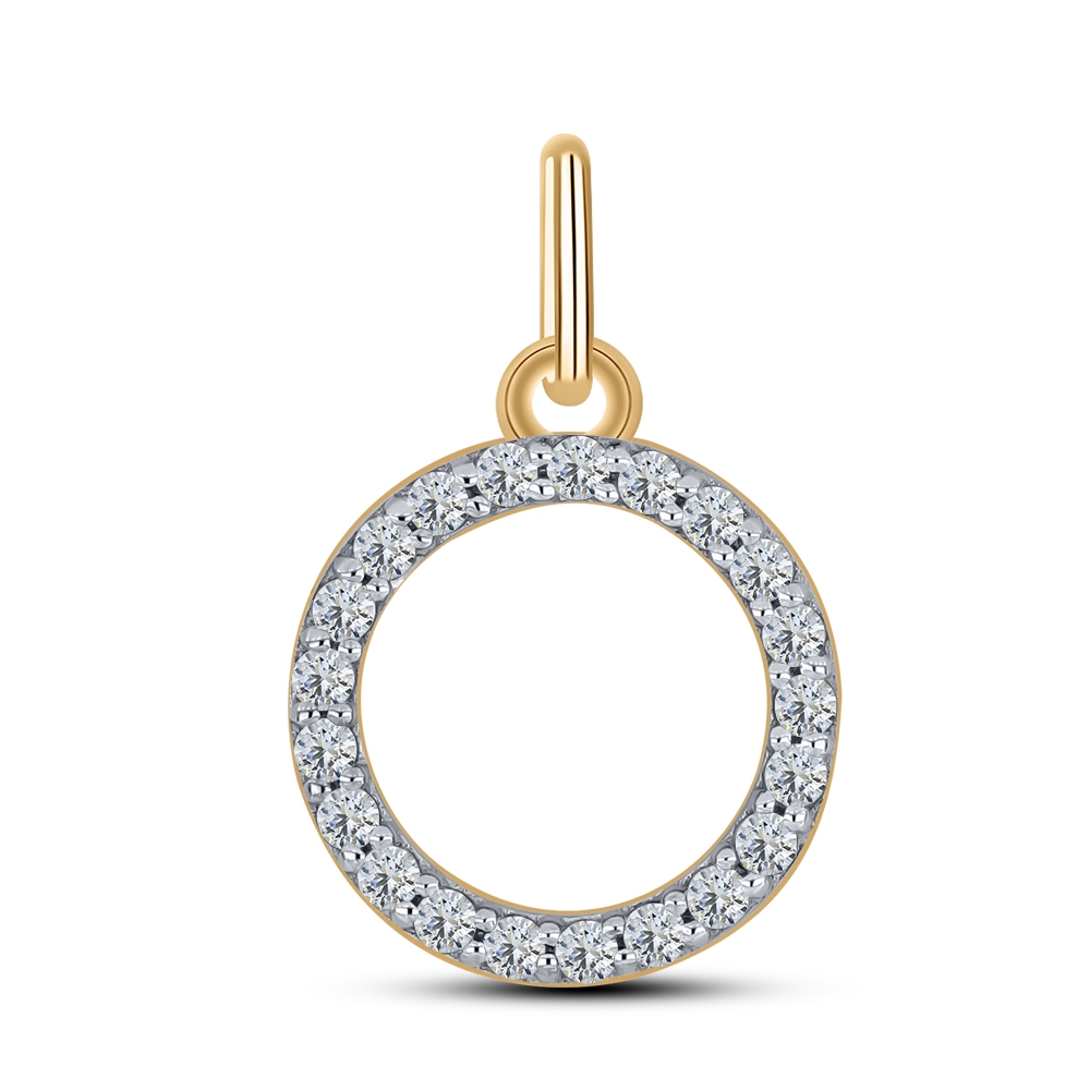 Pandantiv din aur roz cu pietre Cubic Zirconia Incolor