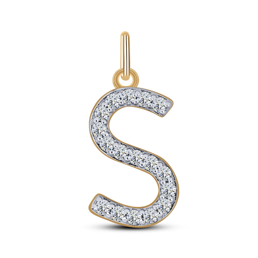 Pandantiv din aur roz cu pietre Cubic Zirconia Incolor