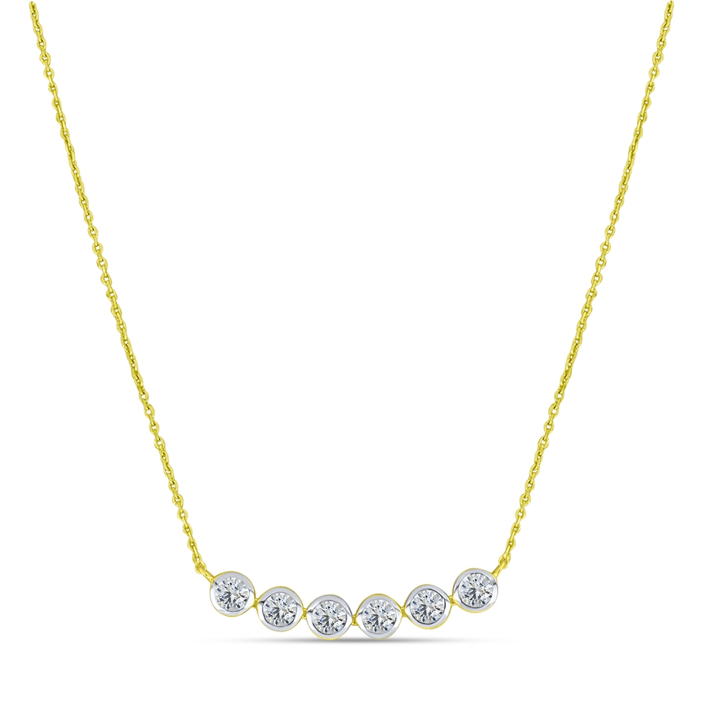 Colier din aur galben cu pietre Cubic Zirconia Incolor