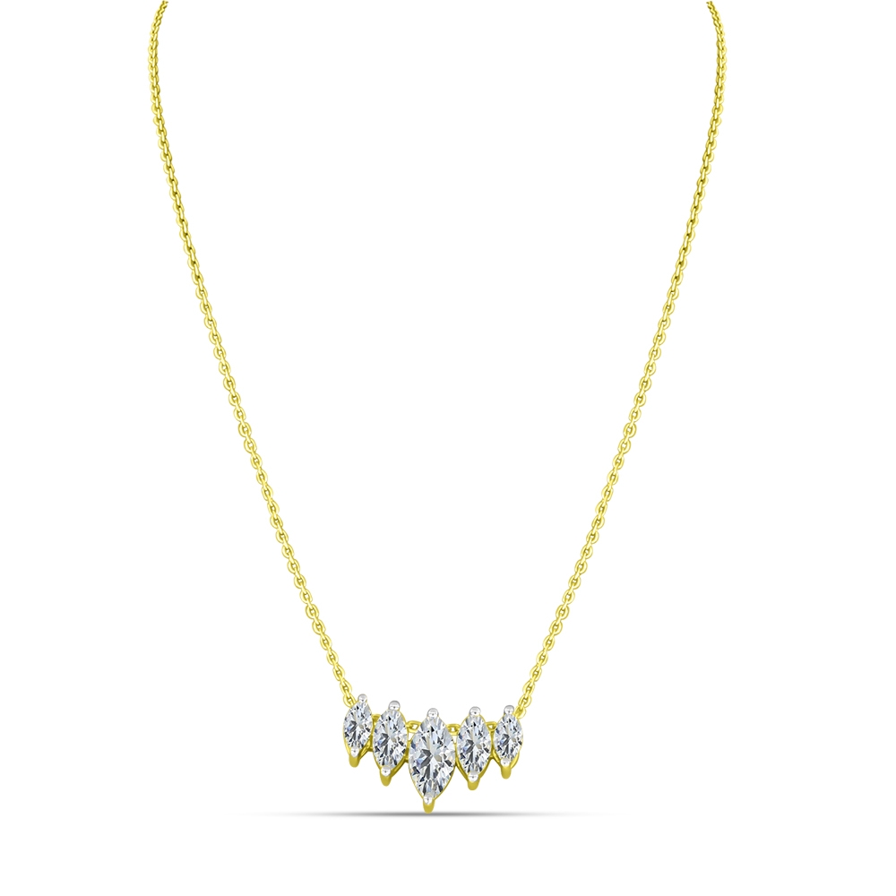 Colier din aur galben cu pietre Cubic Zirconia Incolor