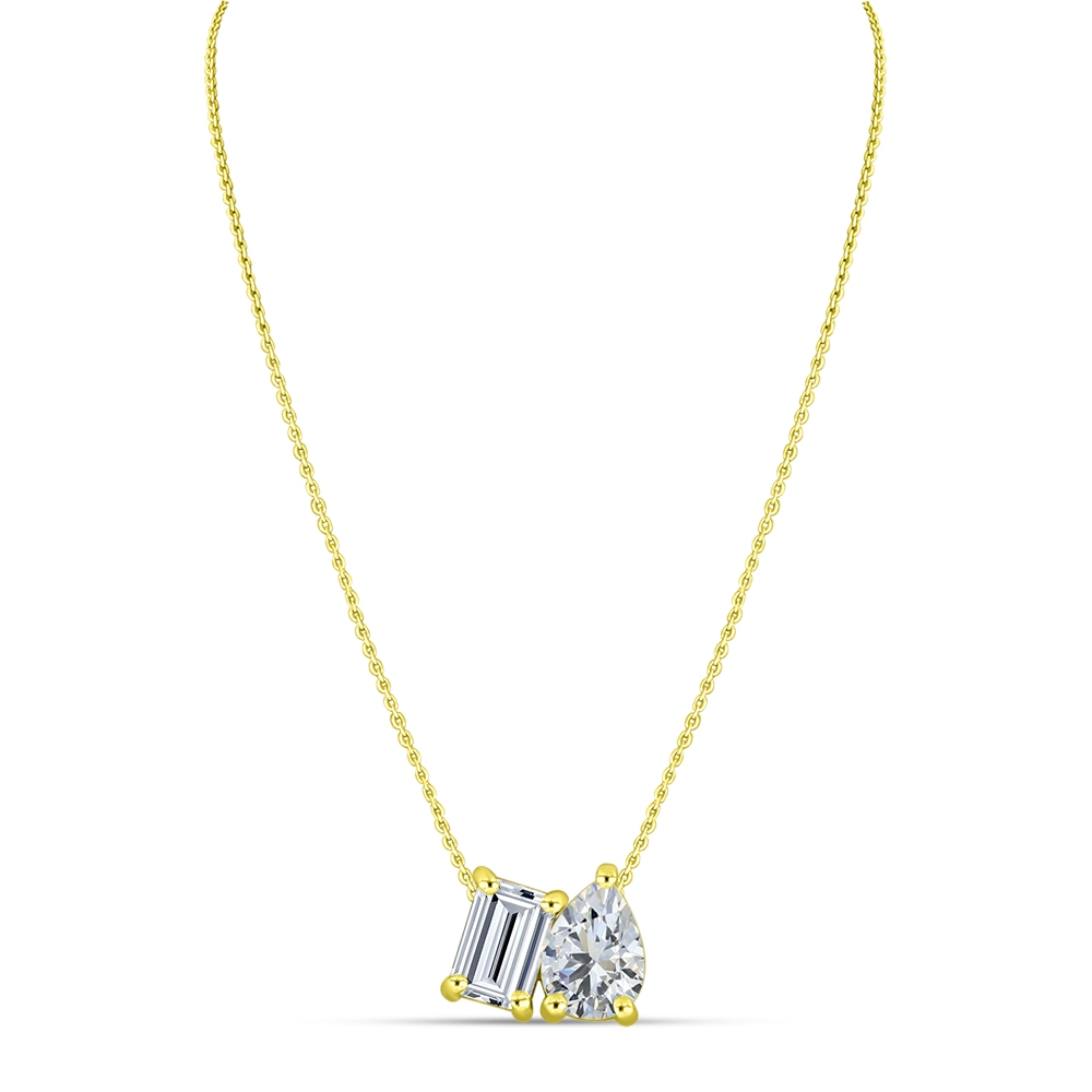 Colier din aur galben cu pietre Cubic Zirconia Incolor