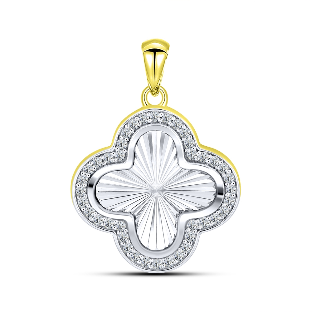 Pandantiv din aur galben cu pietre Cubic Zirconia Incolor