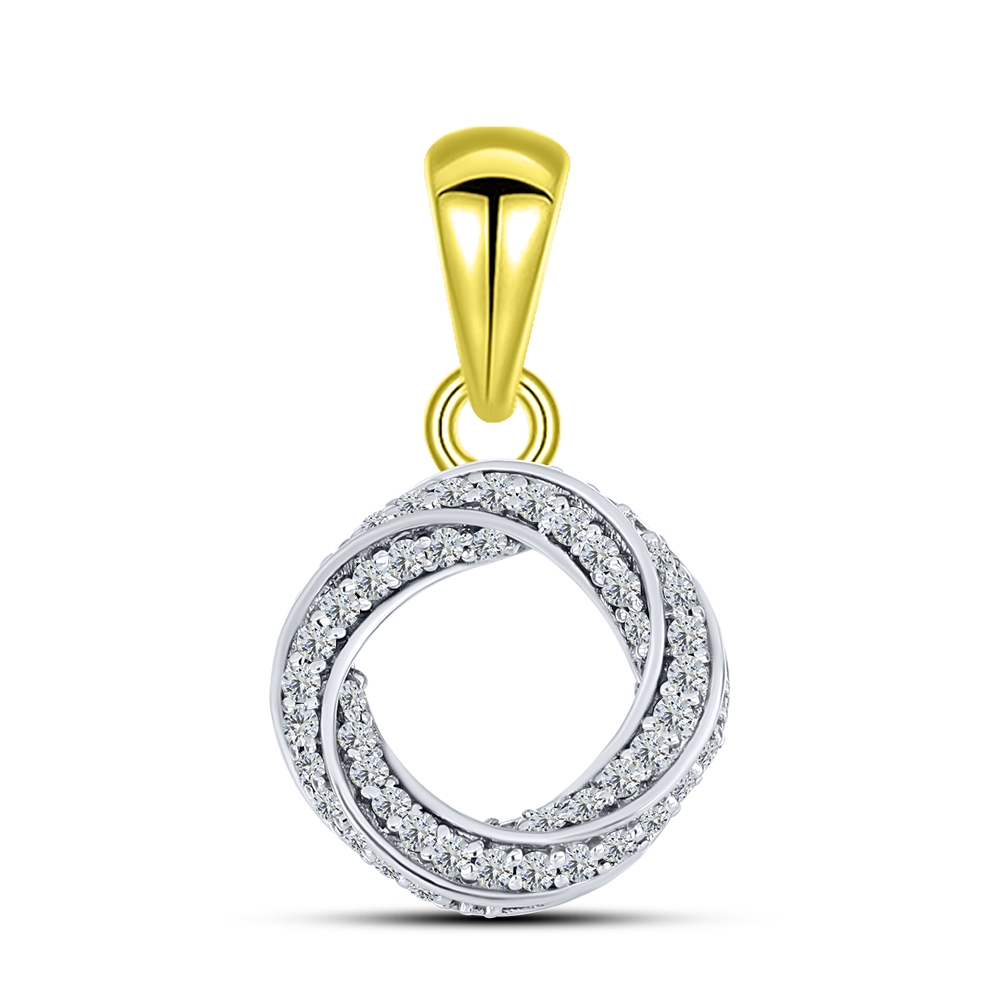Pandantiv din aur galben cu pietre Cubic Zirconia Incolor