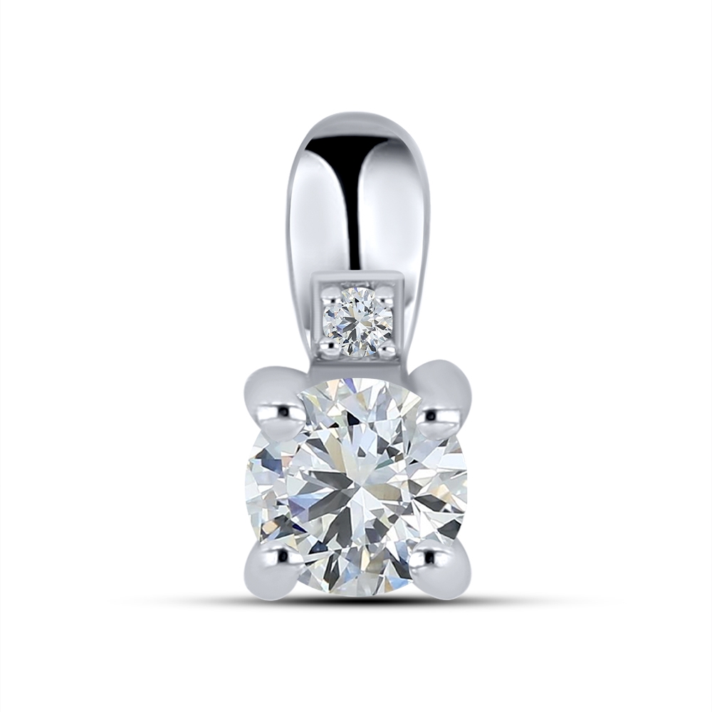 Pandantiv din aur alb cu pietre Cubic Zirconia Incolor