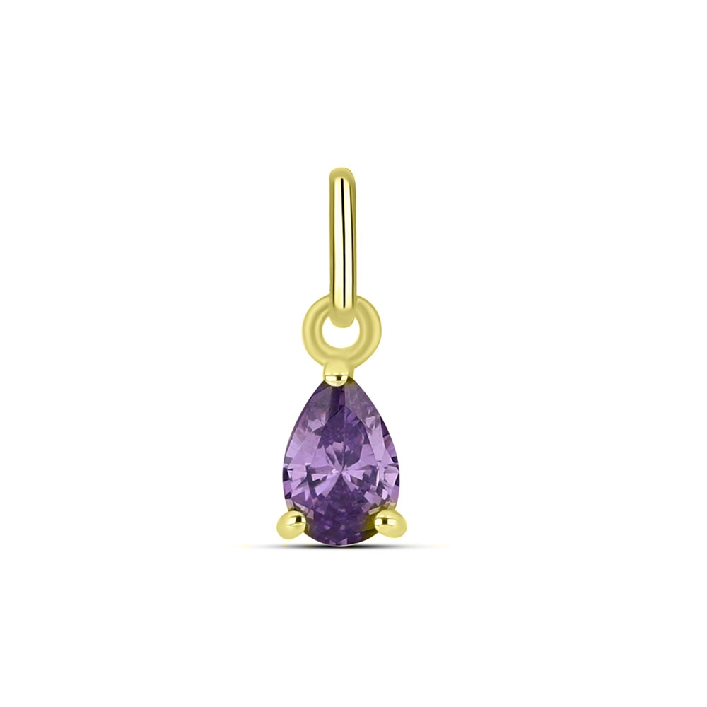 Pandantiv din aur galben cu pietre Cubic Zirconia Liliachiu