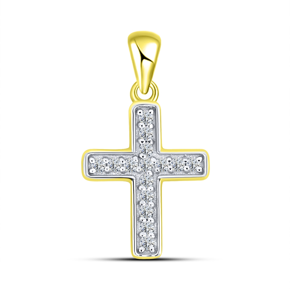 Pandantiv din aur galben cu pietre Cubic Zirconia Incolor
