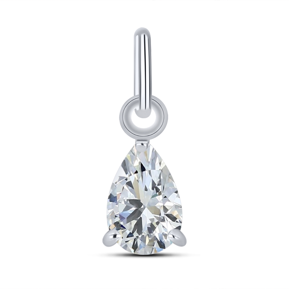 Pandantiv din aur alb cu pietre Cubic Zirconia Incolor