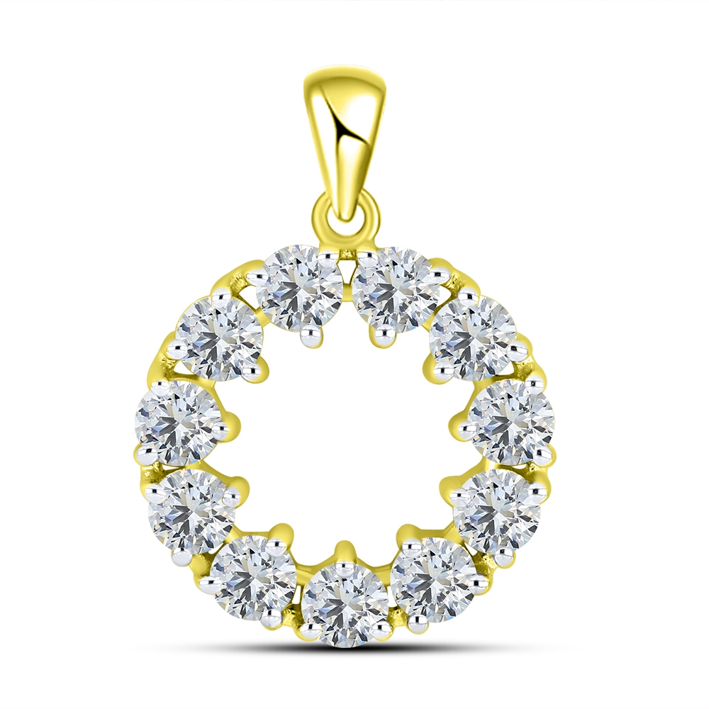Pandantiv din aur galben cu pietre Cubic Zirconia Incolor