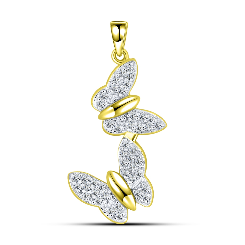 Pandantiv din aur galben cu pietre Cubic Zirconia Incolor
