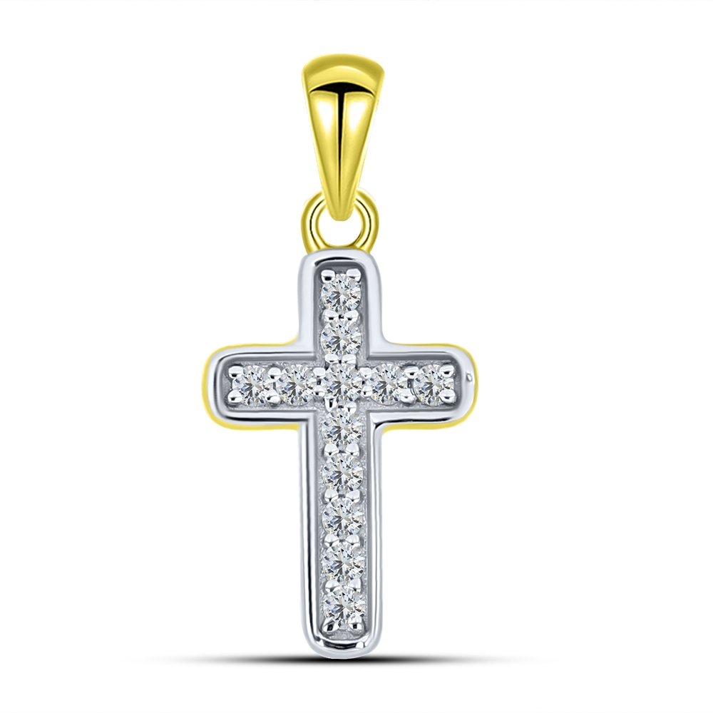 Pandantiv din aur galben cu pietre Cubic Zirconia Incolor
