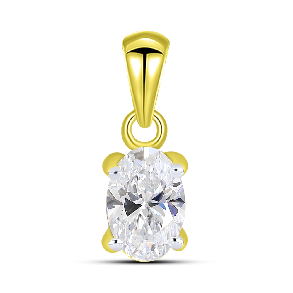 Pandantiv din aur galben cu pietre Cubic Zirconia Incolor