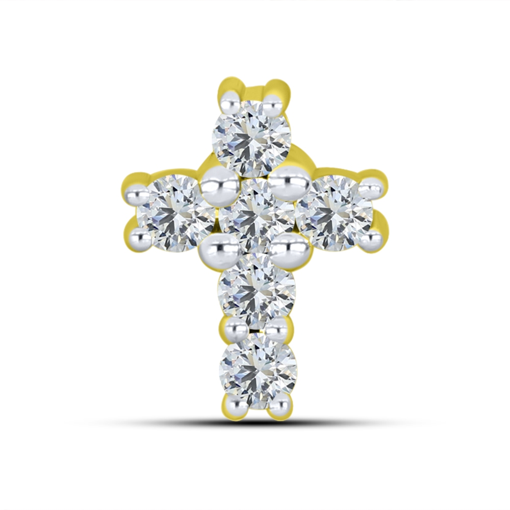 Pandantiv din aur galbencu pietre Cubic Zirconia Incolor