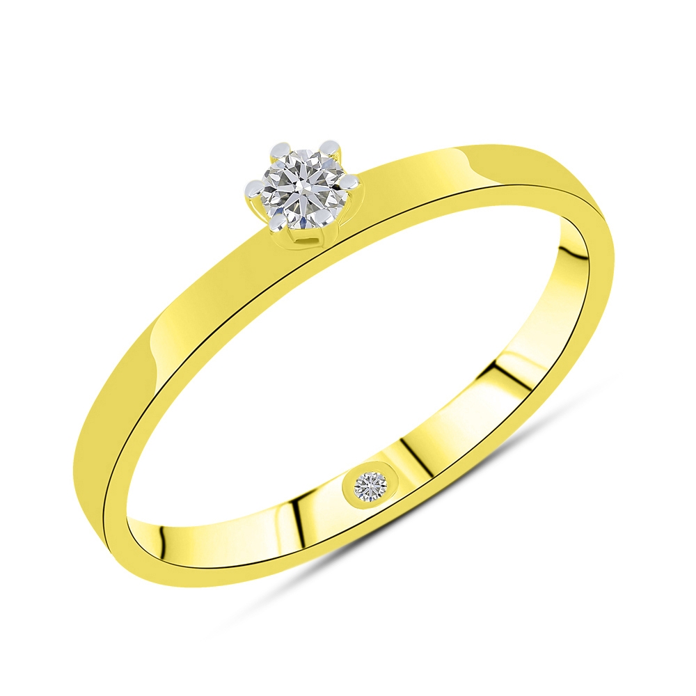 Inel din aur galben cu pietre Diamant