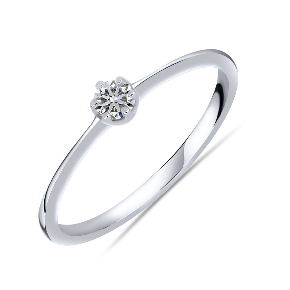 Inel din aur alb cu pietre Diamant