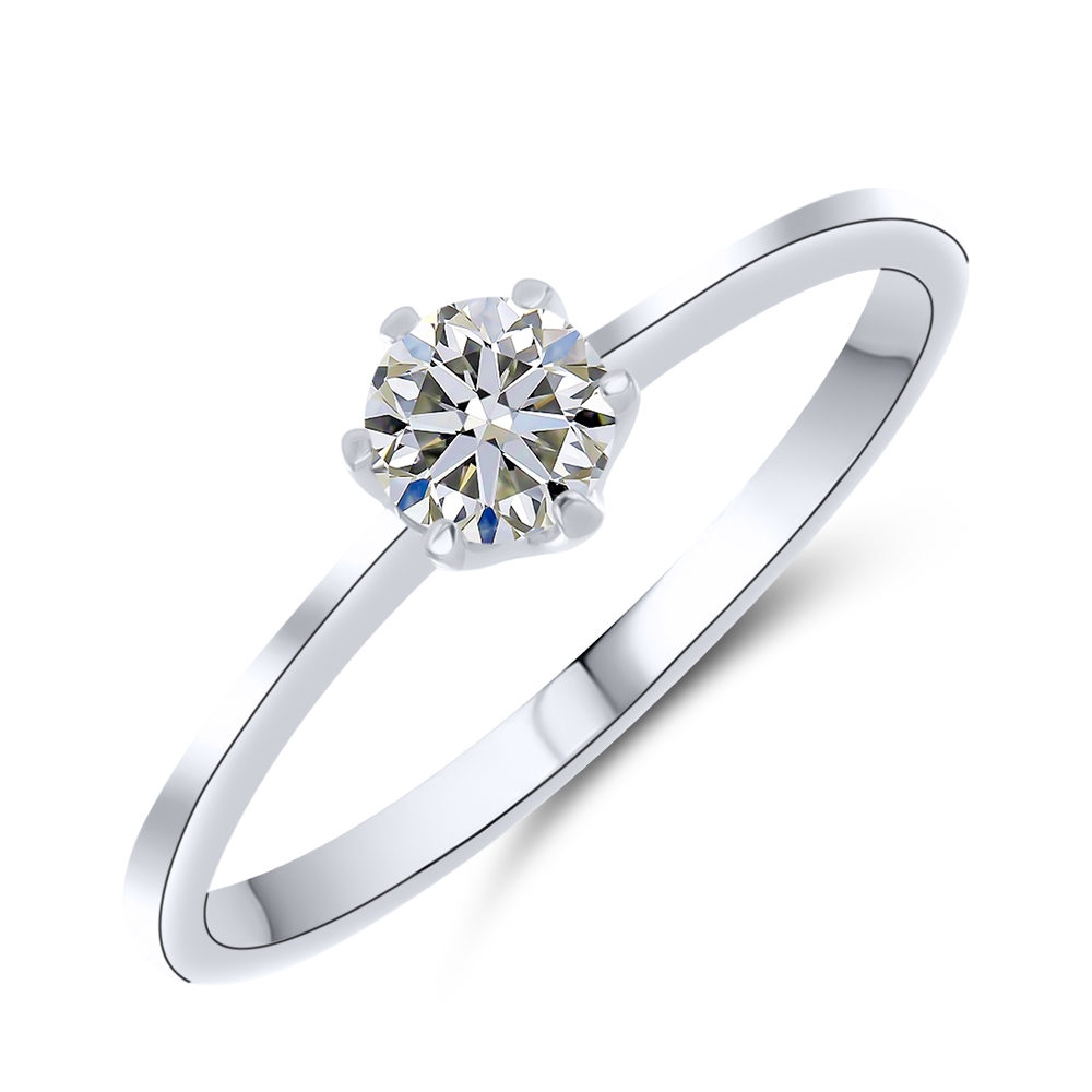 Inel din aur alb cu pietre Diamant