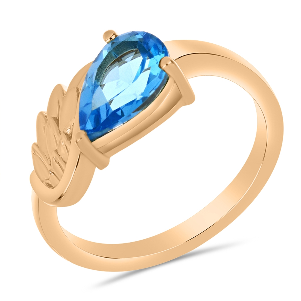Inel din aur roz cu pietre Topaz Swiss
