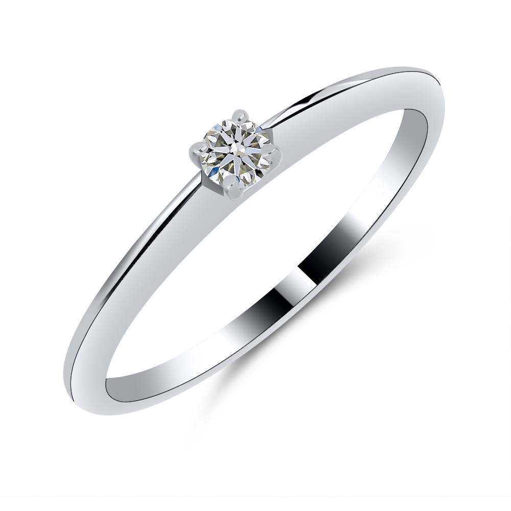 Inel din aur alb cu pietre Diamant