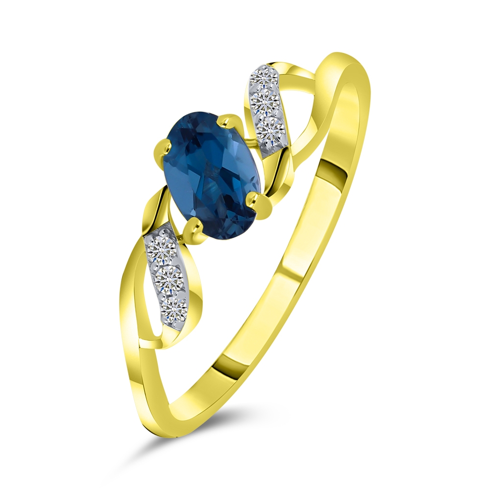 Inel din aur galben cu pietre Diamant, Topaz London