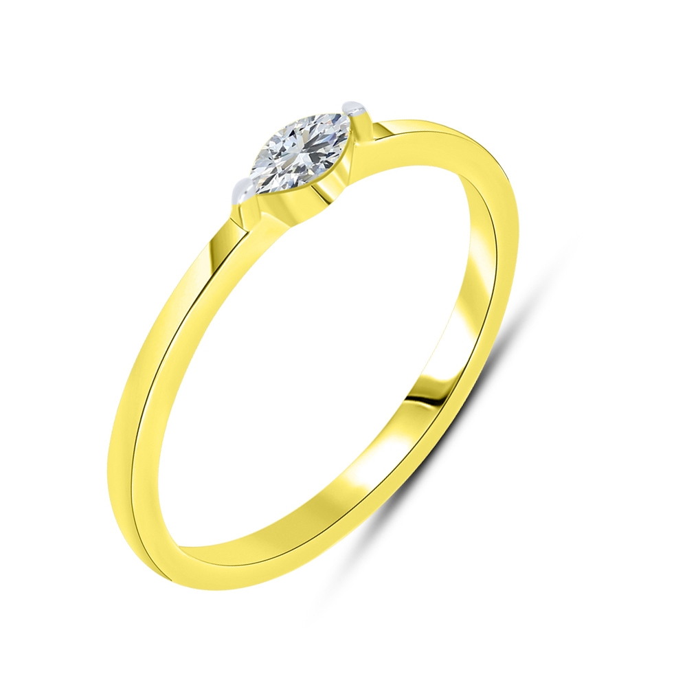 Inel din aur galben cu pietre Cubic Zirconia Incolor