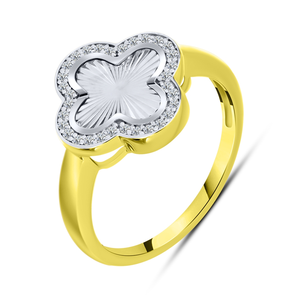 Inel din aur galben cu pietre Cubic Zirconia Incolor