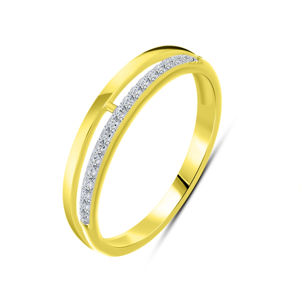 Inel din aur galben cu pietre Cubic Zirconia Incolor
