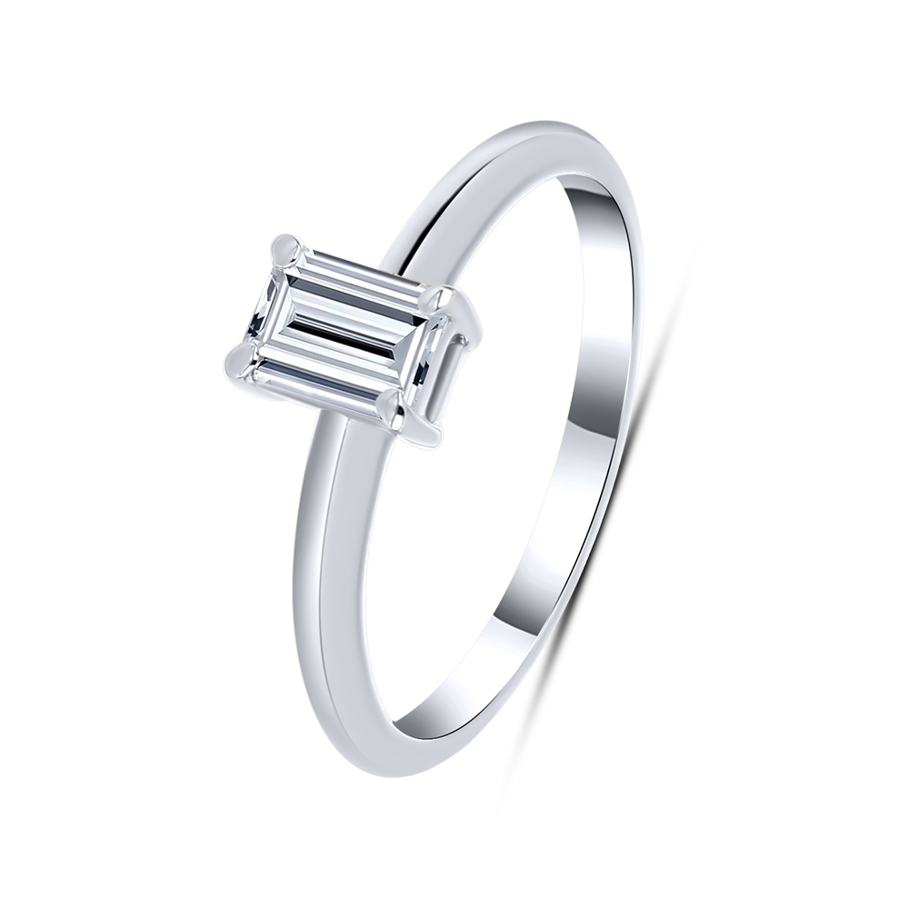 Inel din aur alb cu pietre Diamant crescut