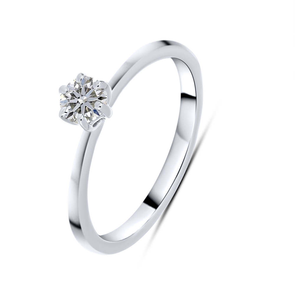 Inel din aur alb cu pietre Diamant crescut