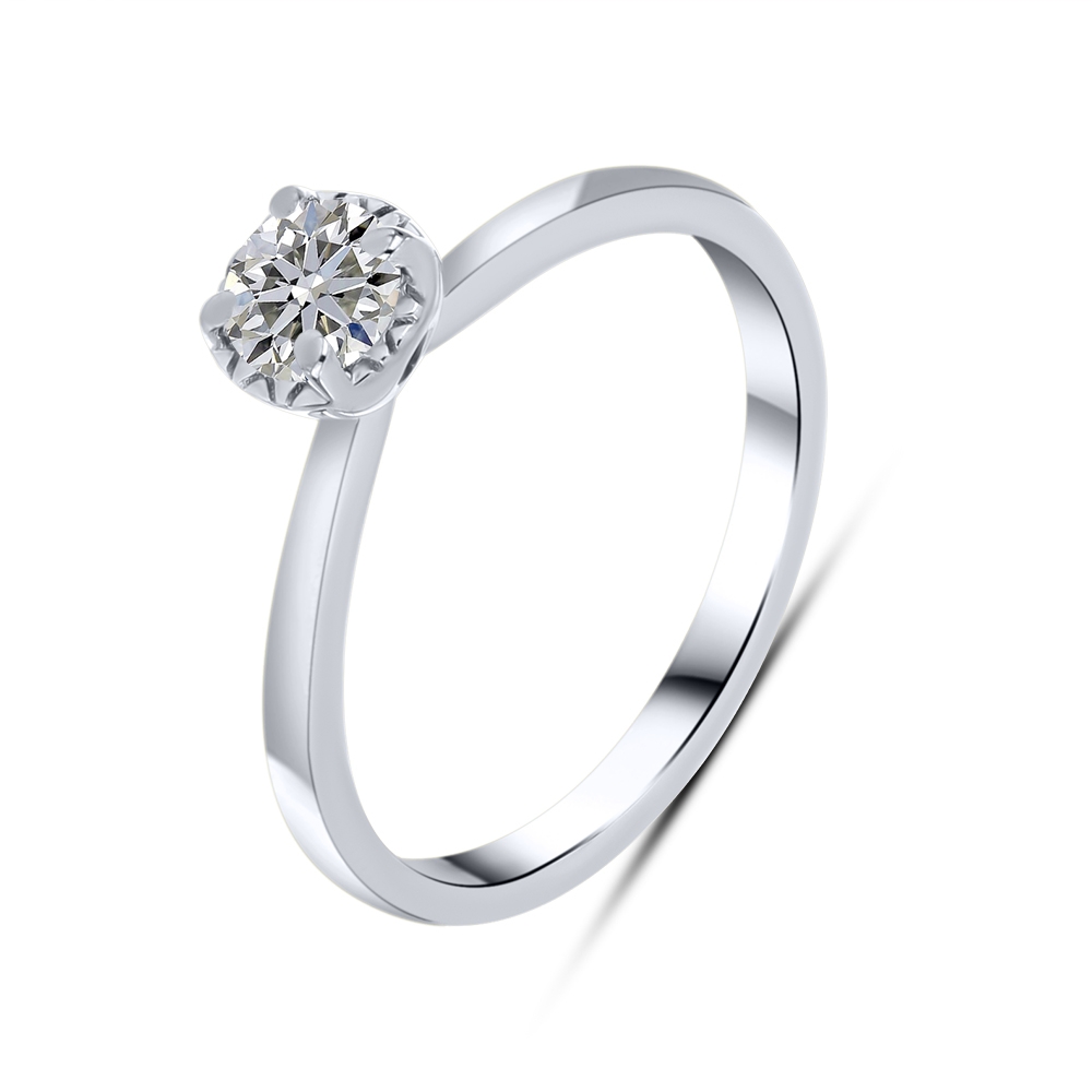 Inel din aur alb cu pietre Diamant crescut