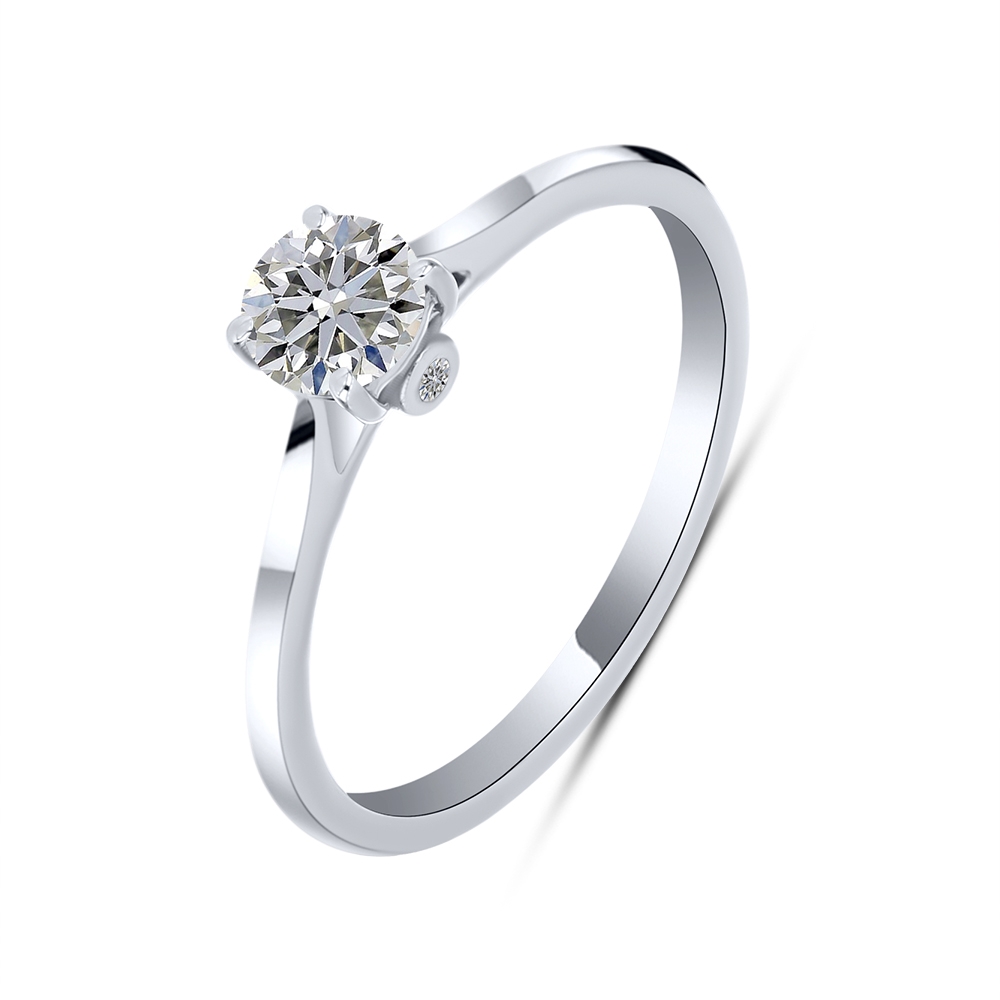 Inel din aur alb cu pietre Diamant crescut