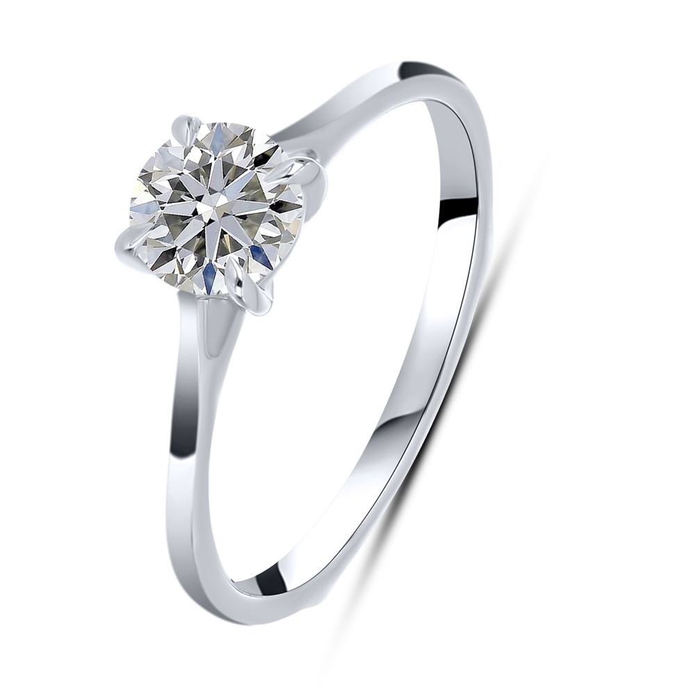 Inel din aur alb cu pietre Diamant crescut