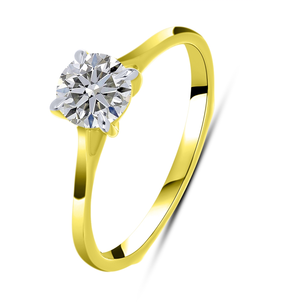 Inel din aur galben cu pietre Diamant crescut