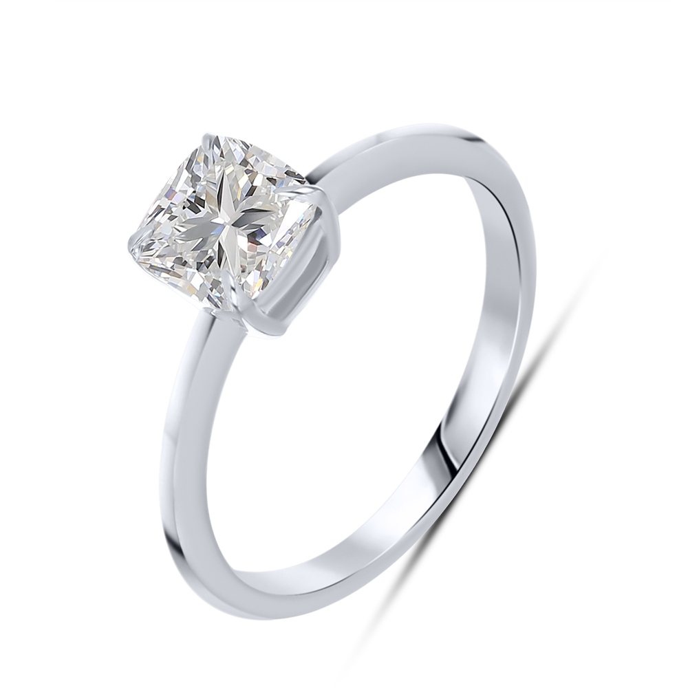 Inel din aur alb cu pietre Diamant crescut