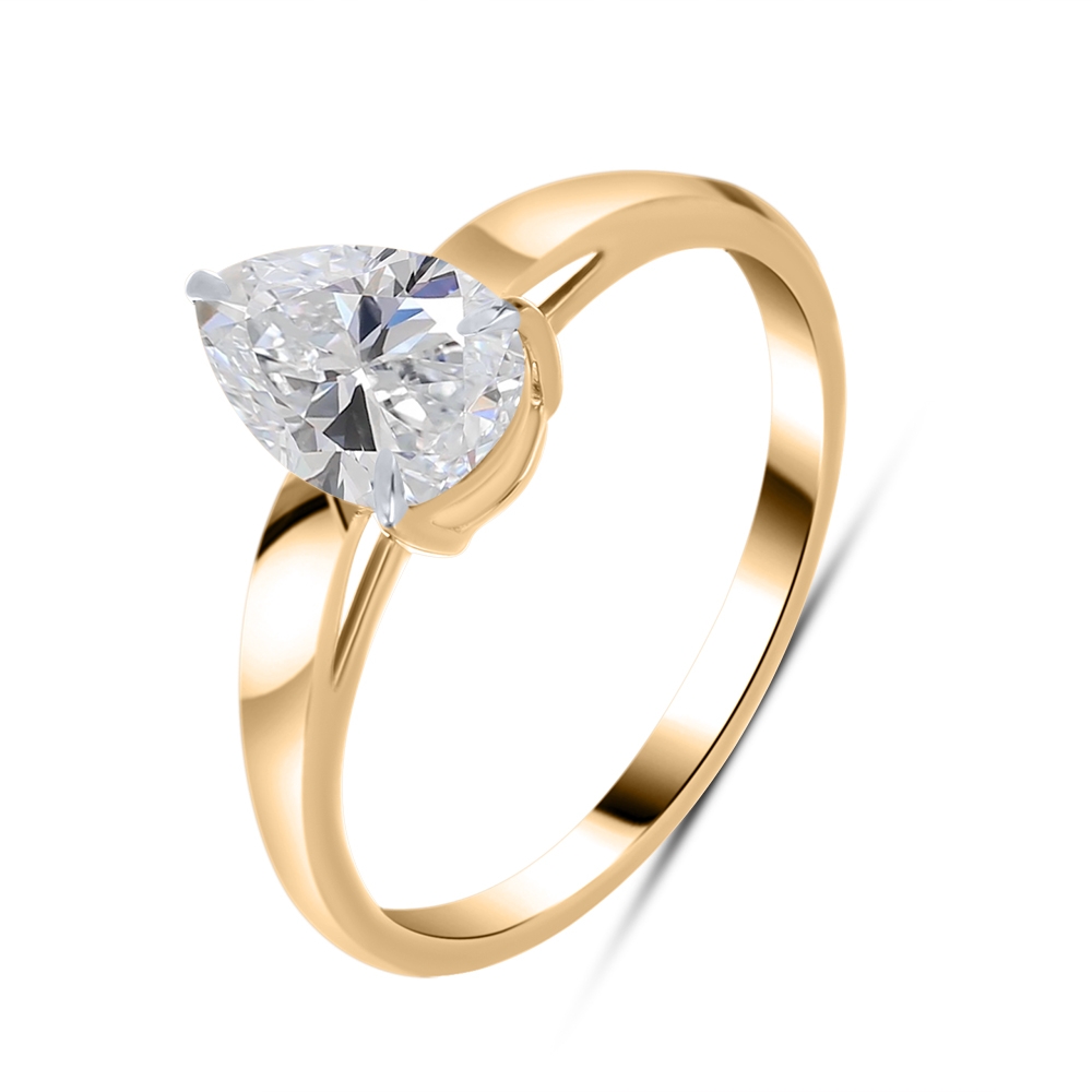 Inel din aur roz cu pietre Diamant crescut