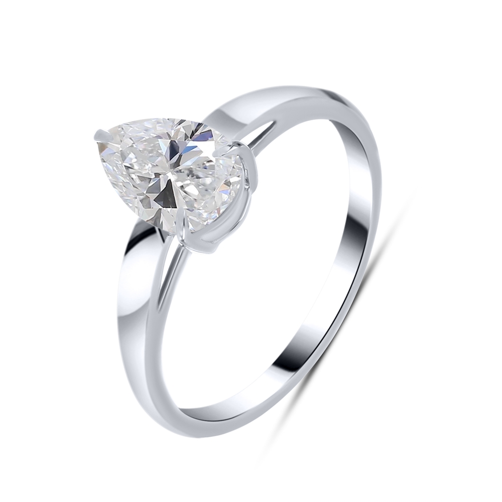 Inel din aur alb cu pietre Diamant crescut