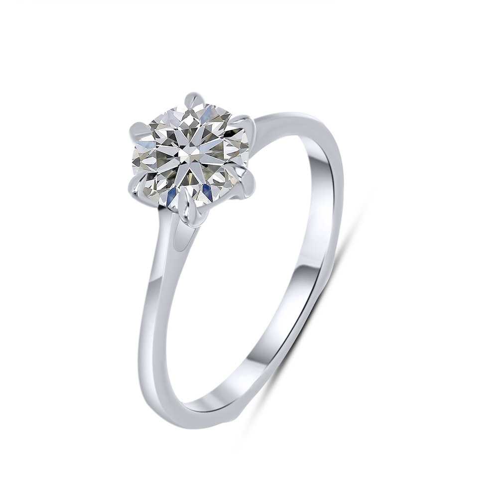 Inel din aur alb cu pietre Diamant crescut