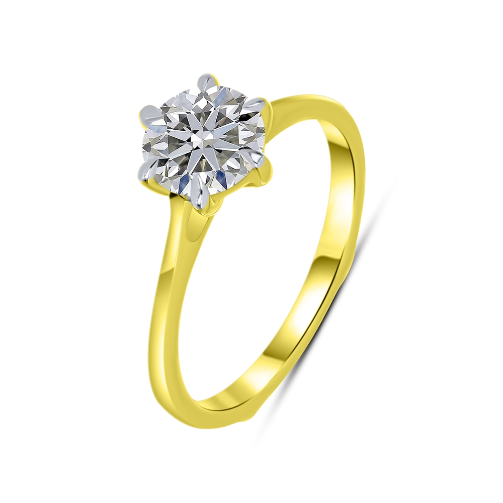 Inel din aur galben cu pietre Diamant crescut